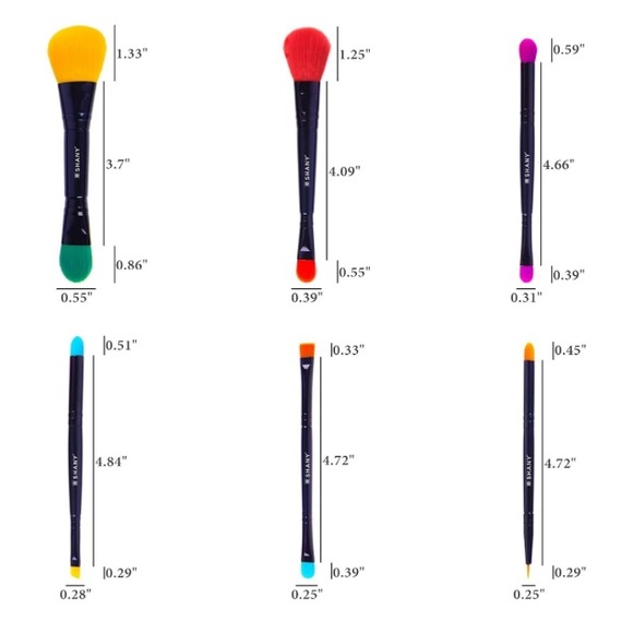 Brush Set | NIB Vegan 6-Piece Double-Sided Makeup Brush Set - Picture 3 of 9